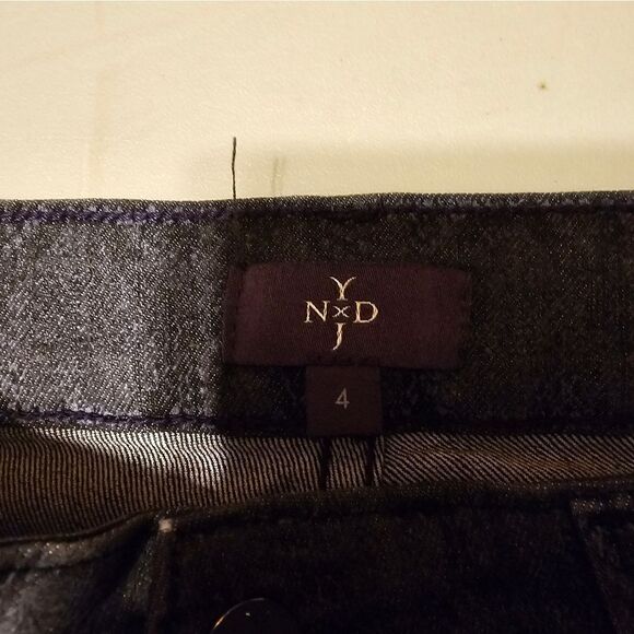 NYDJ black muted snake skin design Women's 4 Pre-owned - Picture 5 of 8